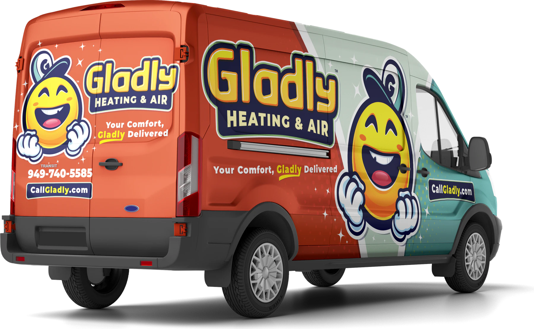 Gladly Heating & Air branded service van